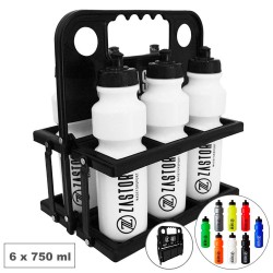Pack 6 Botellas 750 ml + Cesta Portabotellas Plegable Negro Zastor