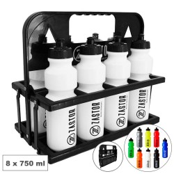 Pack 8 Botellas 750 ml + Cesta Portabotellas Plegable Negro