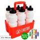 Pack 6 Botellas 750 ml + Cesta Portabotellas Rojo Zastor