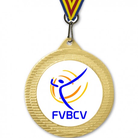 Medalla Oficial Torneo Pista FVBCV 70mm Oro