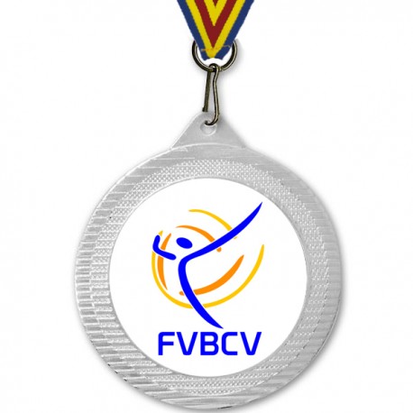 Medalla Oficial Torneo Pista FVBCV 70mm Plata