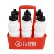 Pack 6 Botellas 750 ml + Cesta Portabotellas Rojo Zastor