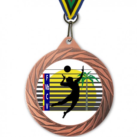 Medalla Oficial Torneo Playa FVBCV 70mm Bronce
