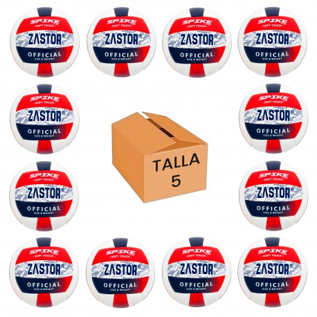 Pack 12 Balones Voleibol Zastor Spike 5V1500 Red/Blue T-5
