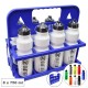 Pack 8 Botellas 750 ml + Cesta Portabotellas Plegable Azul